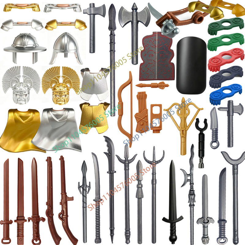 Lego Minifigure Holder - MOC Medieval Weapons Accessories Building Blocks