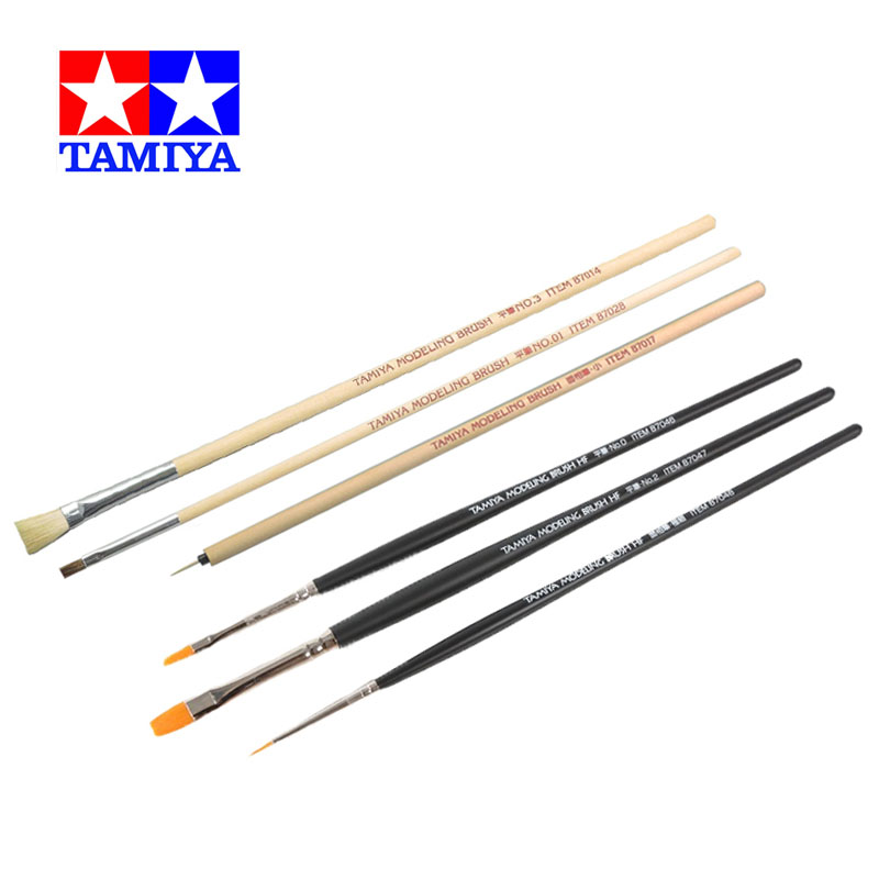 Tamiya Model Paint Set - TAMIYA 87066/87067 Modeling Brush HF 3PCS