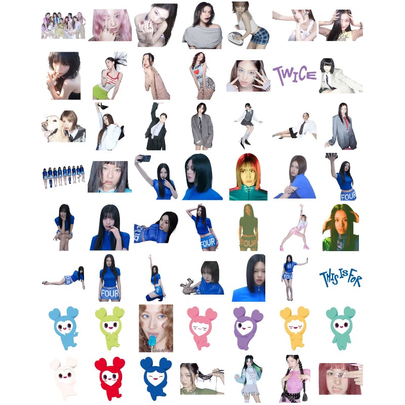 56PCS TWICE Cute  Anime Charac - Vinyl Figure Blank ulasan dan harga