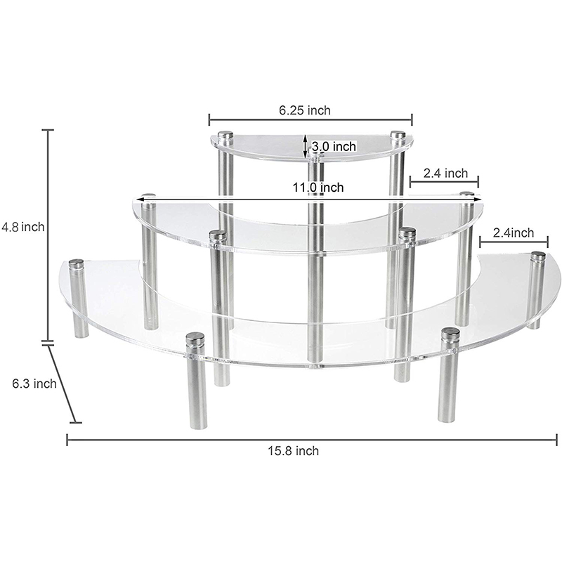 3-Tier Acrylic Round Cupcake D - Pop Display Shelf ulasan dan harga