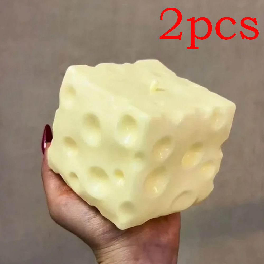 ◑Jumbo Cheese Cube Stress Ball - Fidget Cube Original ulasan dan harga