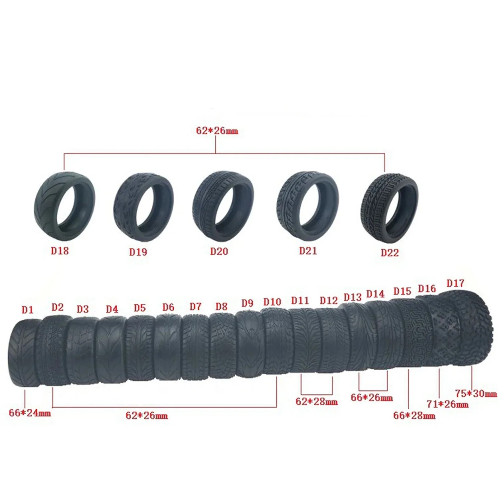 4Pcs High Grip Soft Tires for  - Tamiya Model Rc Car ulasan dan harga